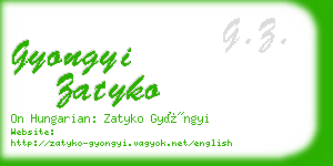 gyongyi zatyko business card